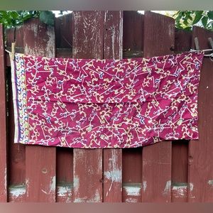 Red Batik Print Tea Towel